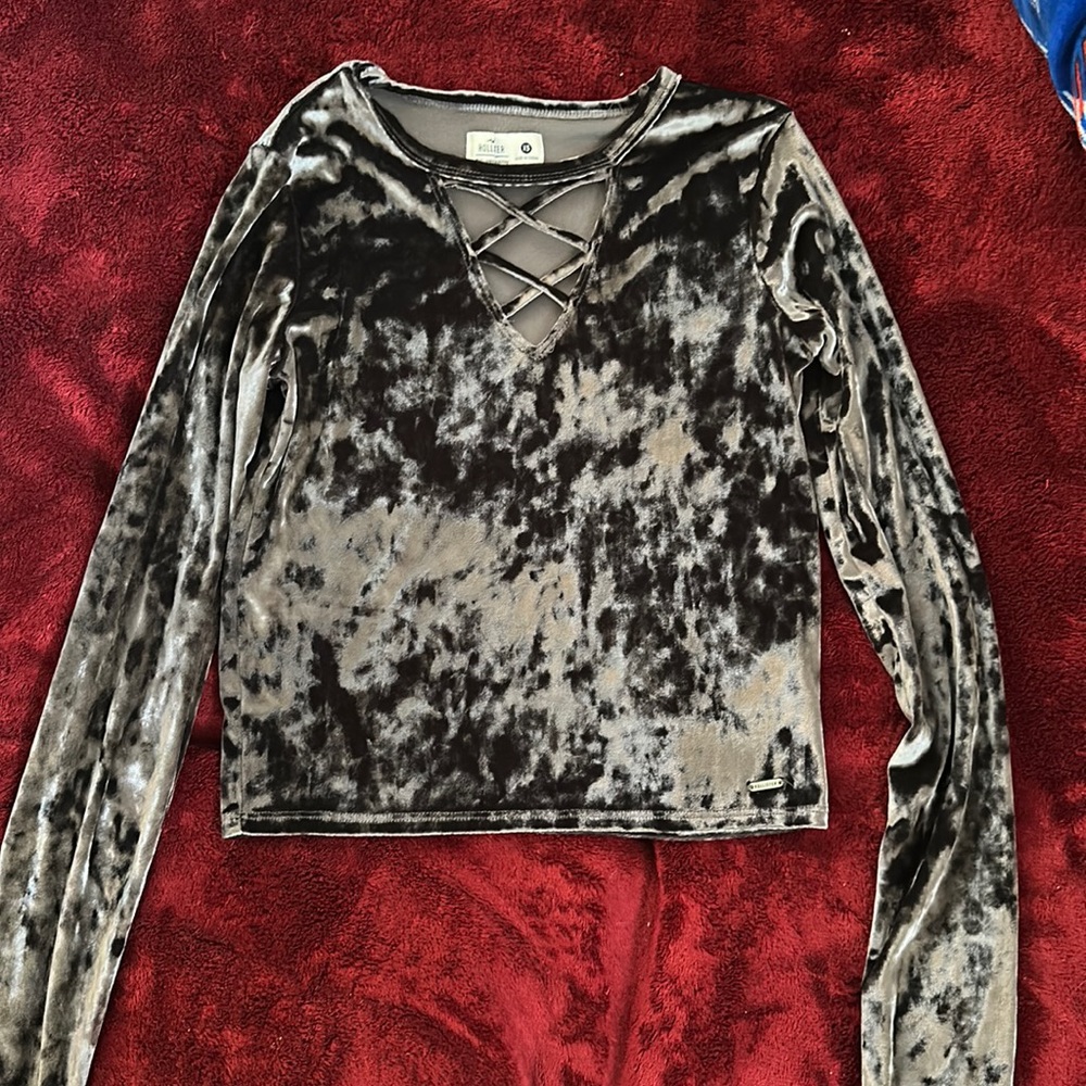 Hollister Gray Velvet Long sleeve